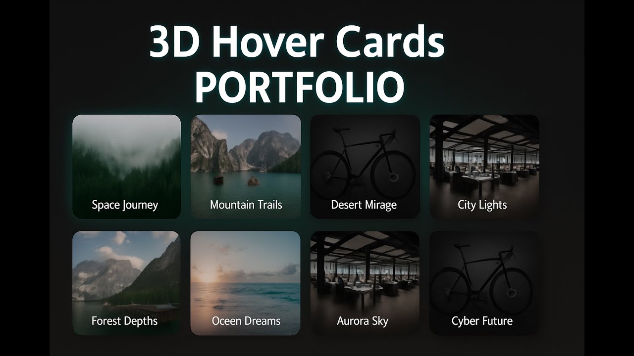 3D Hover Cards Portfolio using HTML, CSS & Three.js | Interactive UI ...
