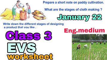 Victers Class 3 EVS worksheet January 22 English medium