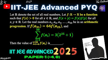 IIT JEE Advanced PYQ 2025 Paper-1| Functions mixed with A.P and G.P summation formula | #iit #jee