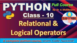 Relational and Logical Operators in Python | Operators in Python | Python for Beginners