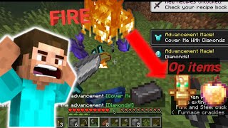 Minecraft but,fire drops op items