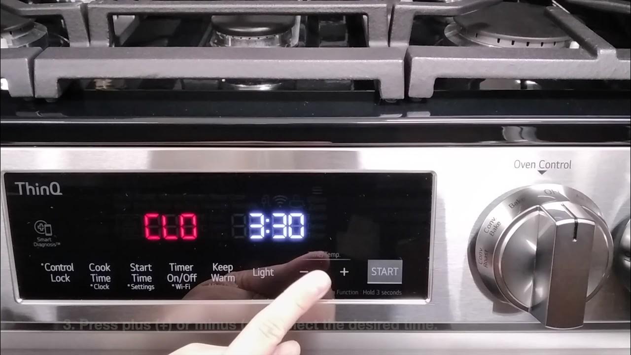 How to set the Clock on LG Range Slide In models - YouTube