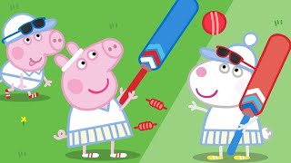 peppa pig learns how to play cricket with kylie kangaroo