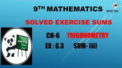 Samacheer 9th Std Maths||CH-6||TRIGONOMETRY|| EX:6.3|| SUM-(ii)|| (T.N)2020||In Tamil||NEW BOOK