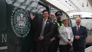 Naming a train for the King&#39;s Coronation.