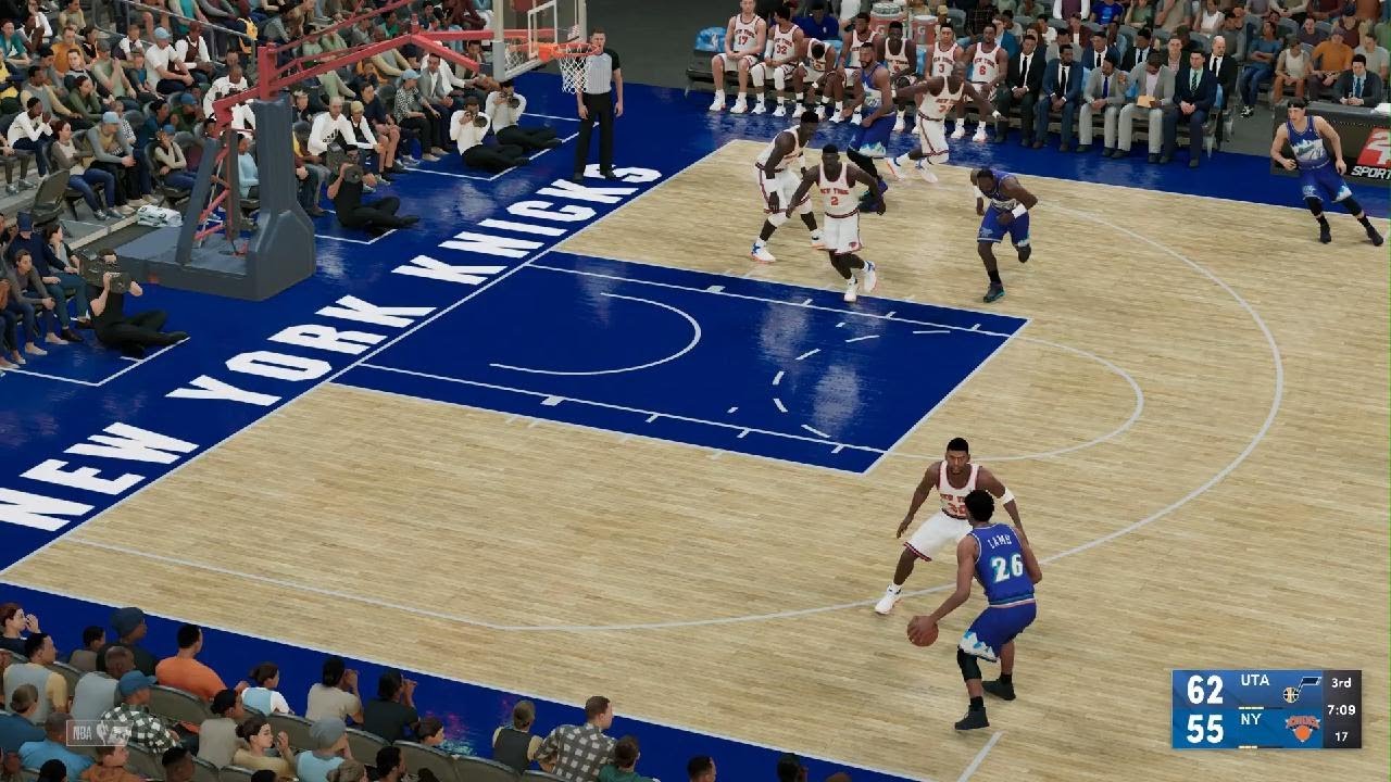 GREAT NBA ACTION!! Karl Malone vs Patrick Ewing 2nd half Jazz vs 94