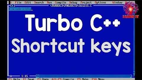 Turbo C++ Shortcut keys//how to work in turbo c++ using shortcut keys//Learn IT