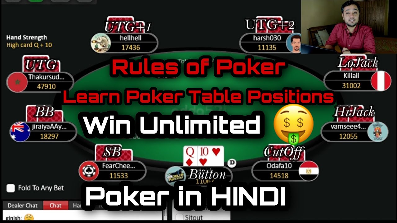 Learn POKER Table Positions in HINDI Basics of Poker Poker kaise