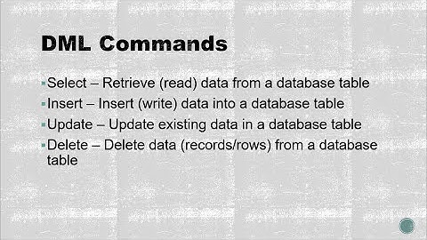 SQL Tutorial - Command Types: DDL DML DCL