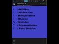 Python Arithmetic Operators Explained in 60 Seconds! 🚀| #programming #developer #coding