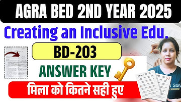 🔥Creating an inclusive Education Answer Key Agra 2nd Year  | BD-203 Answer Key | Catalyst soni