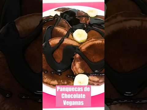 Receita simples de panquecas veganas de chocolate 💜