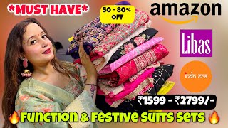 Amazon “TRENDY” Wedding &amp; Function Wear Suit Sets Haul 😍 Stylish Suit Sets✨Neha Singh #amazonfinds 