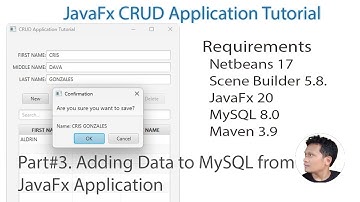 JavaFx CRUD Tutorial #3: Adding data to MySQL. Part #3
