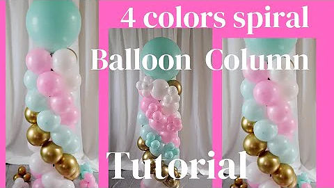 Easy and Quick DIY | Spiral Balloon Column with 4 colors #decorate #diy #balloons #thanks
