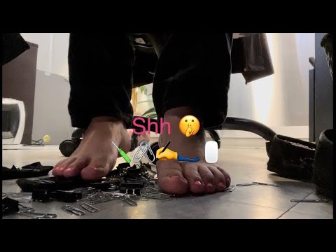 ASMR dropping paper clips to play with