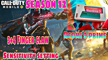 Call of duty mobile season 12 3+4 finger layout and sensitivity setting tested on redmi 9 prime.