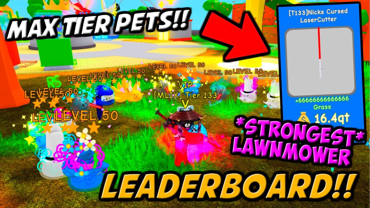 *MAX* TIER PETS!! NEW REBIRTH TICKETS!! Lawn Mowing Simulator (Roblox