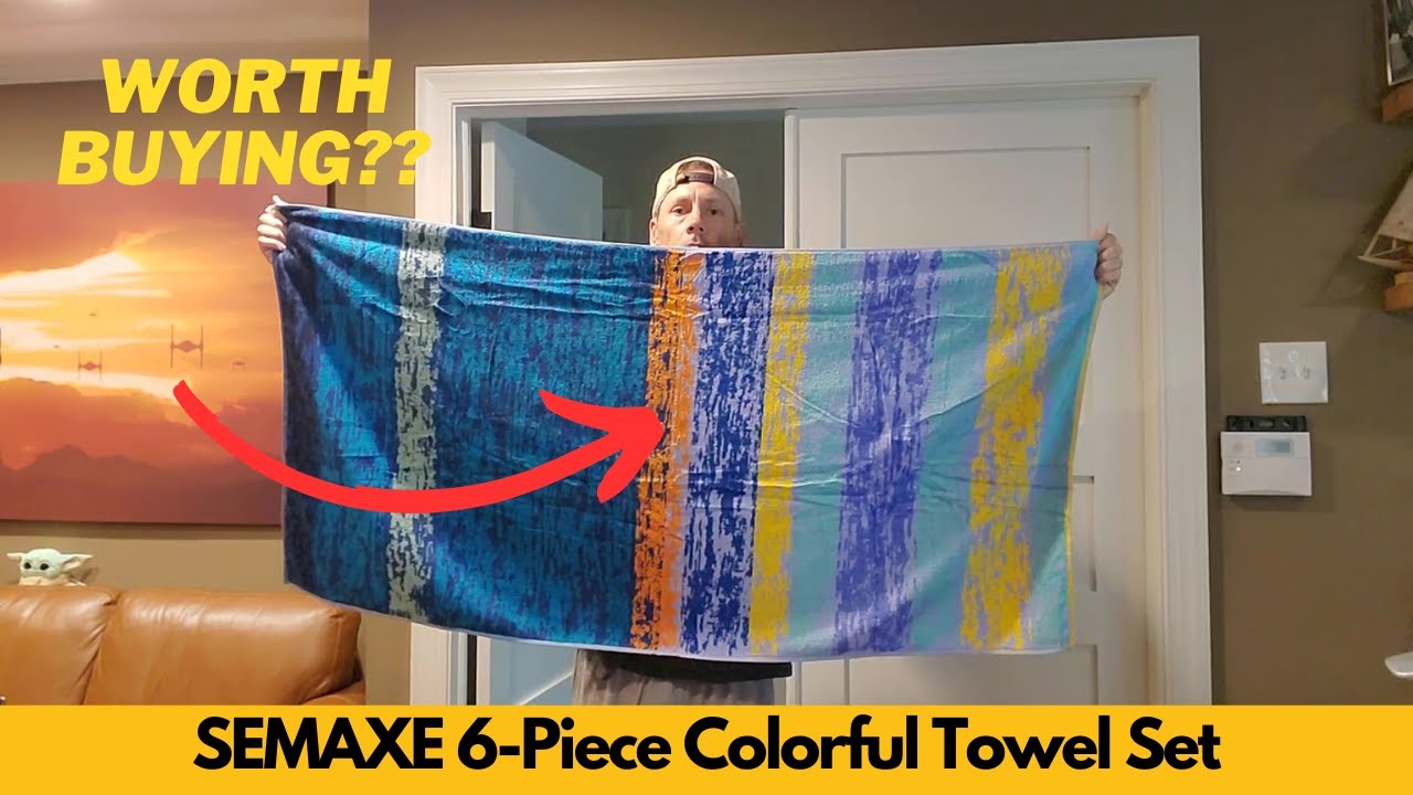 Worth It? SEMAXE 6 Piece Colorful Towel Set, 100% Cotton, 2 Bath Towels, 2 Hand Towels, 2 Washcloths