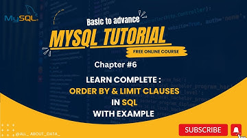 Chapter-6 :Order By and Limit in Sql with example | MySQL database