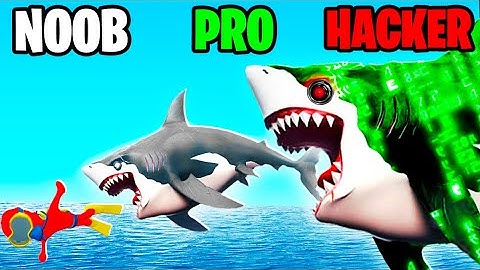 NOOB vs PRO vs HACKER In HUNGRY SHARK WORLD WITH CHOP AND FROSTY
