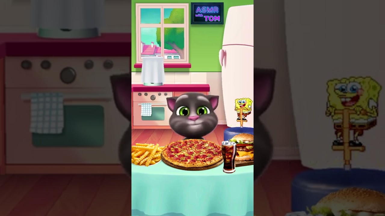 ASMR PIZZA & BURGER FRIES & COLA DRINK MUKBANG eating with Tom ep 6