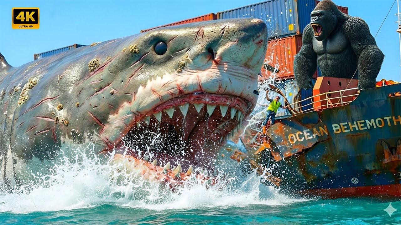 GIANT MEGALODON Attacks Kong & Cargo Ship 😱 | Navy Called In | Total Destruction