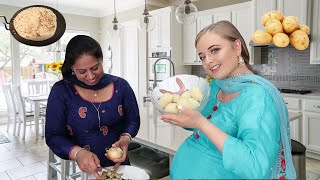 COOKING ALOO PARATHA WITH MY INDIAN MOTHER IN LAW | Dhaba Style Aloo Paratha