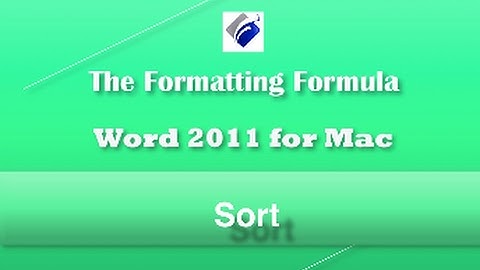 Word 2011  Sort  Learn How to Sort Text, Numbers and Columns