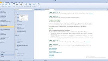 Sage 100c Favorites Menu