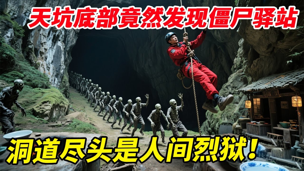 湘西天坑底部竟然发现僵尸驿站！灶台瓷碗应有尽有，神秘洞道尽头让人想吐【户外小北哥】