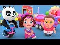 Pinky And Panda Play With Friends In The Outdoor Playground 