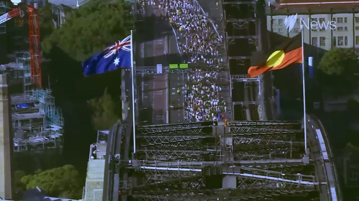 World Pride - 78ers march over Sydney Harbour Bridge 2023 SBS.