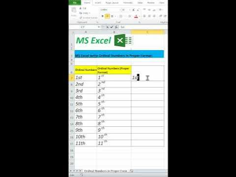 Write Proper Ordinal Numbers I Proper Script Function in MS Excel I ...