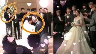 Park Chanyeol cute reaction at Yoora kissing 💞her husband Exo Singing at Yoorawedding #EXO Chanyeol