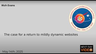 The case for a return to mildly dynamic websites - Rich Evans