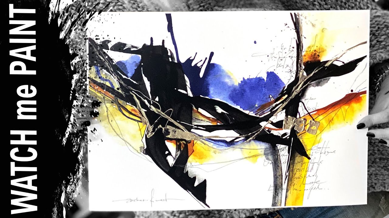 Abstract acrylicpainting - fluid art - Acrylic and Ink - YouTube