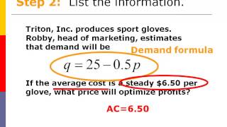 Optimization Word Problem