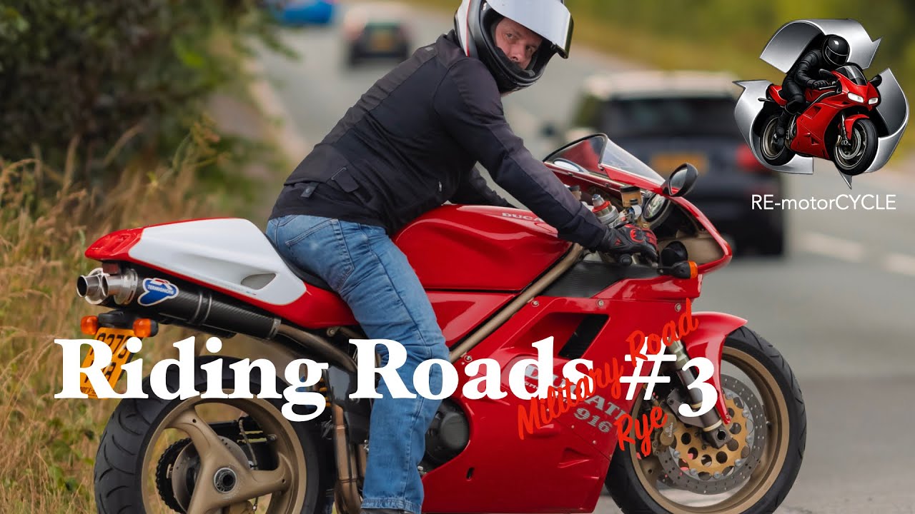 Riding Roads - Riding the Military Road on the Ducati 916 outside Rye.