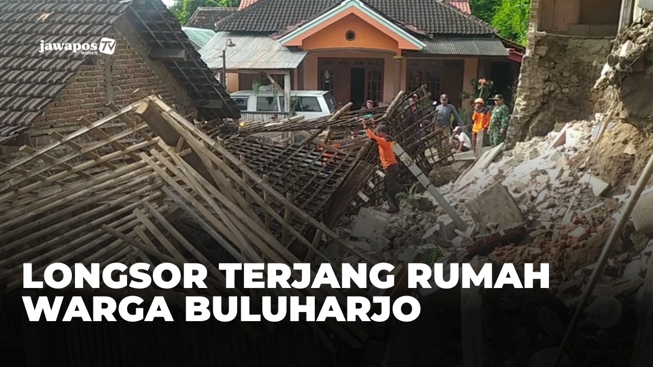 MAGETAN - Longsor Terjang Rumah Warga Buluharjo