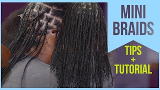 Mini braids on natural hair. Tips and tutorial for neat mini braids.