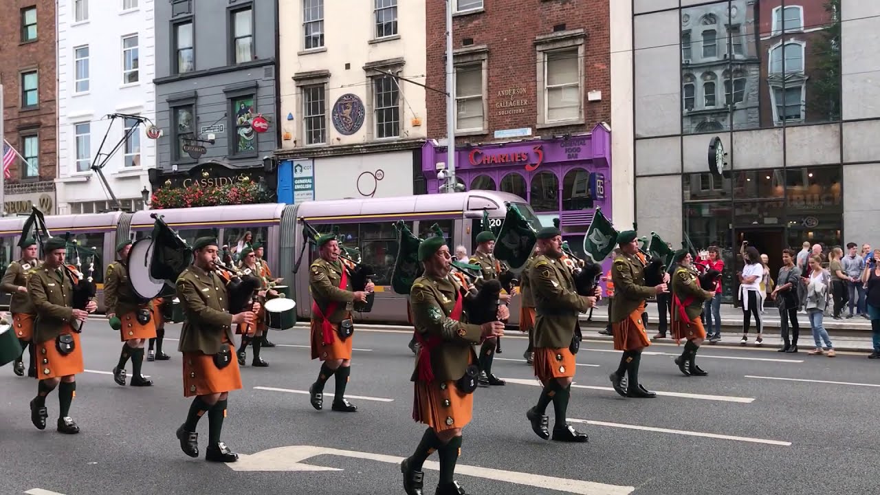 South African Irish Regiment Pipes & Drums at the National Services Parade in Dublin 2018