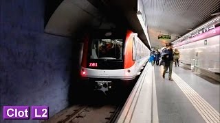 Trains class 9000 at clot station of the barcelona metro line 2. -
opened in december 1997. connection with 1. el clot...