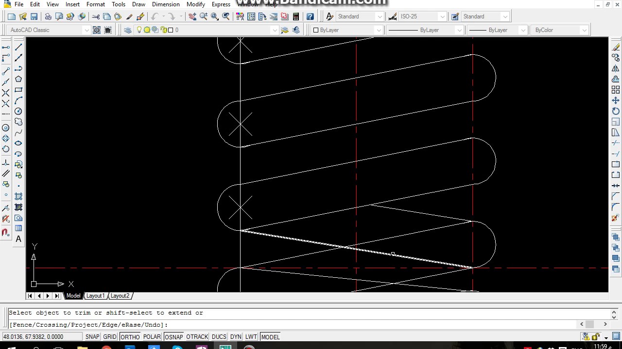 How to draw the Spring Auto Cad YouTube