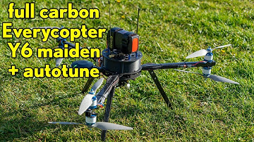 Arducopter Y6 hexacopter // maiden flight + autotune // custom carbon Everycopter frame