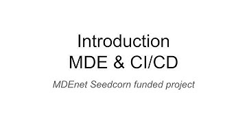 Introduction to MDE & CI_CD