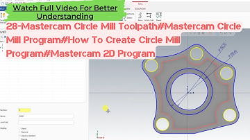28- Mastercam Circle Mill Toolpath #Mastercam Circle Mill Program #How To Create Circle Mill Program
