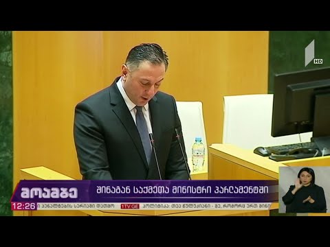 შინაგან საქმეთა მინისტრი პარლამენტში