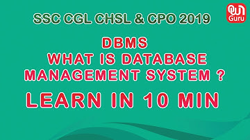DBMS | DATABASE MANAGEMENT SYSTEM | HINDI LECTURES | SSC CGL, CHSL, RRB NTPC | IBPS PO IBPS CLERK