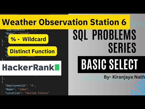 Weather Observation Station 6 Problem | % Wildcard | Distinct Function | SQL  HackerRank Solution